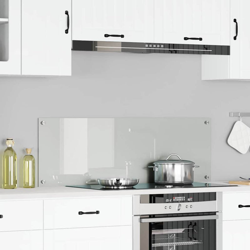 Afbeelding laden in galerijviewer, Vidaxl keuken spatscherm doorzichtig 120 x 40 cm gehard glas
