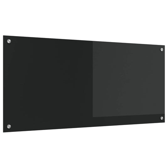 Vidaxl keuken spatscherm zwart 110 x 50 cm gehard glas