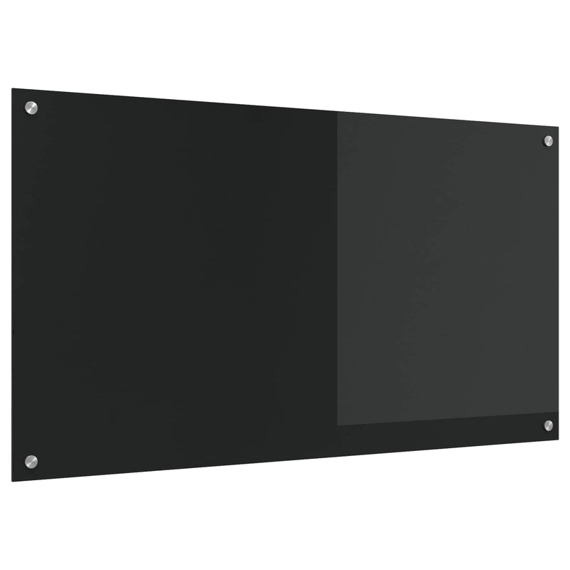 Chargez l'image dans la visionneuse de la galerie, Vidaxl keuken spatscherm zwart 110 x 60 cm gehard glas
