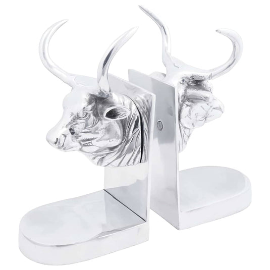 Vidaxl boekensteunen 2 pcs zilver 17 x 15 x 27 cm aluminium