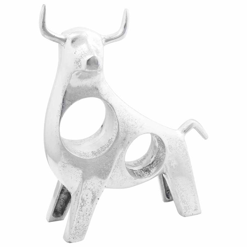 Chargez l'image dans la visionneuse de la galerie, Vidaxl stierensculptuur zilver 22 x 9.5 x 34 cm aluminium
