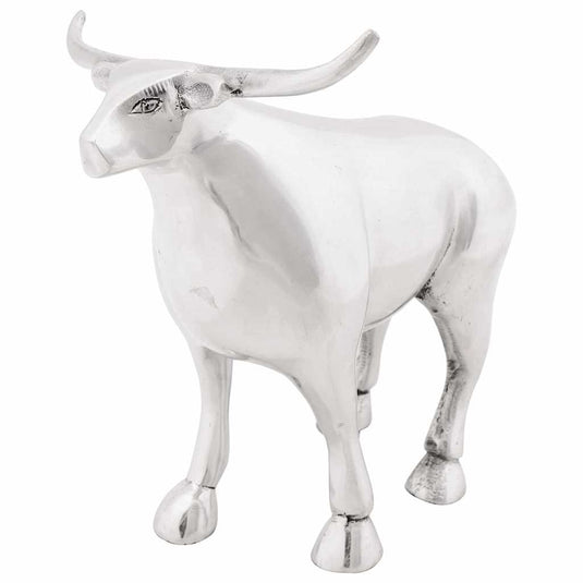 Vidaxl stierensculptuur zilver 20 x 17 x 23 cm aluminium