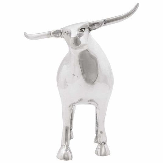 Vidaxl stierensculptuur zilver 20 x 17 x 23 cm aluminium