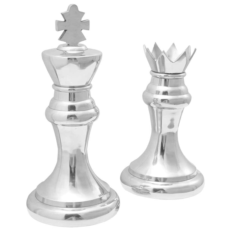 Chargez l'image dans la visionneuse de la galerie, Vidaxl beelden 2 pcs zilver 17 x 17 x 42 cm aluminium
