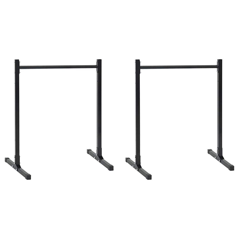 Afbeelding laden in galerijviewer, Vidaxl dip station 2 pcs zwart 55 x 90 x 104.5 cm gepoedercoat staal

