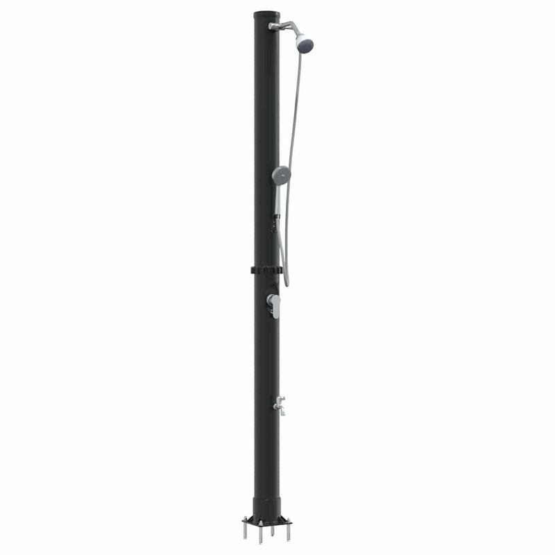 ギャラリービューアに画像をロードする, Vidaxl buitenzonne-douche zwart 217 cm pvc en aluminium
