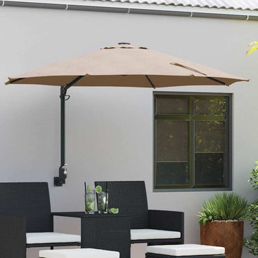 Vidaxl tuinparasol taupe 248 x 248 x 148 cm polyester en staal