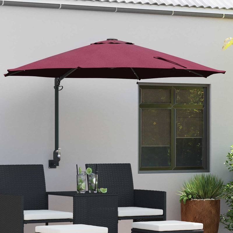 Chargez l'image dans la visionneuse de la galerie, Vidaxl tuinparasol bordeaux rood 248 x 248 x 148 cm polyester en staal
