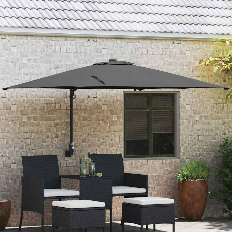 Chargez l'image dans la visionneuse de la galerie, Vidaxl tuinparasol antraciet 248,5 x 247,5 x 160 cm polyester en staal
