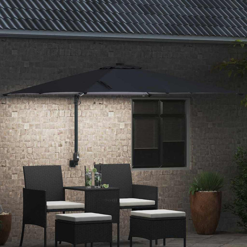 Chargez l'image dans la visionneuse de la galerie, Vidaxl tuinparasol antraciet 248,5 x 247,5 x 160 cm polyester en staal
