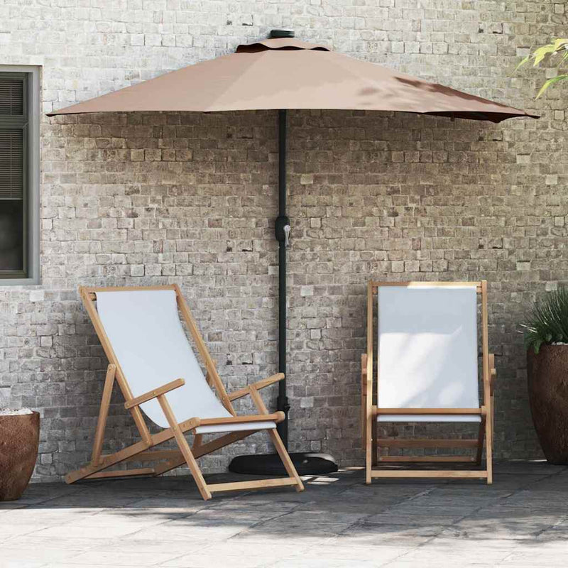 Chargez l'image dans la visionneuse de la galerie, Vidaxl tuinparasol taupe 294 x 150 x 223 cm polyester en staal
