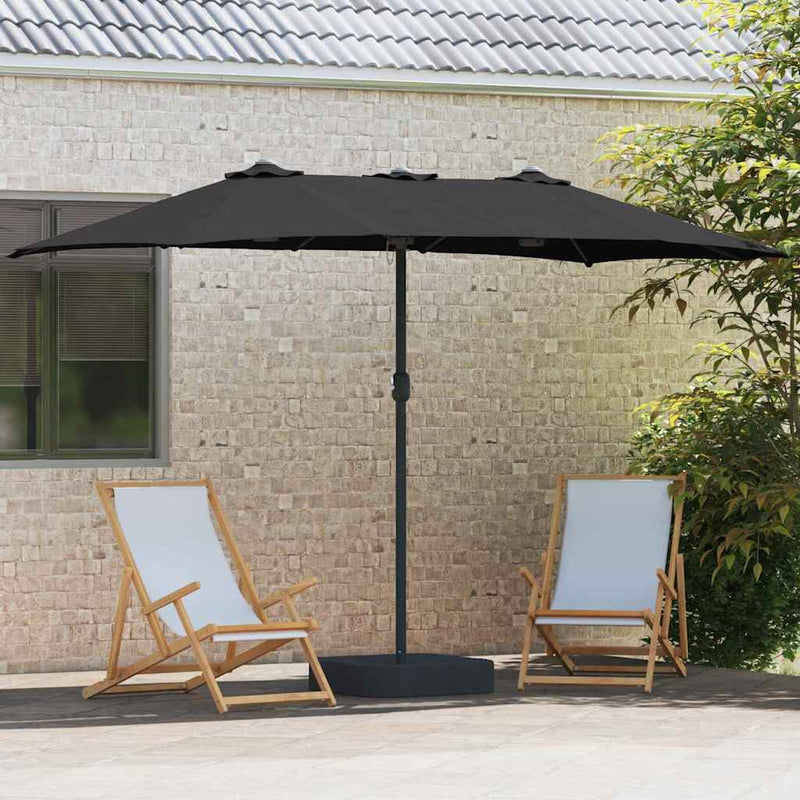 Chargez l'image dans la visionneuse de la galerie, Vidaxl tuinparasol zwart 385 x 209 x 244 cm polyester en staal
