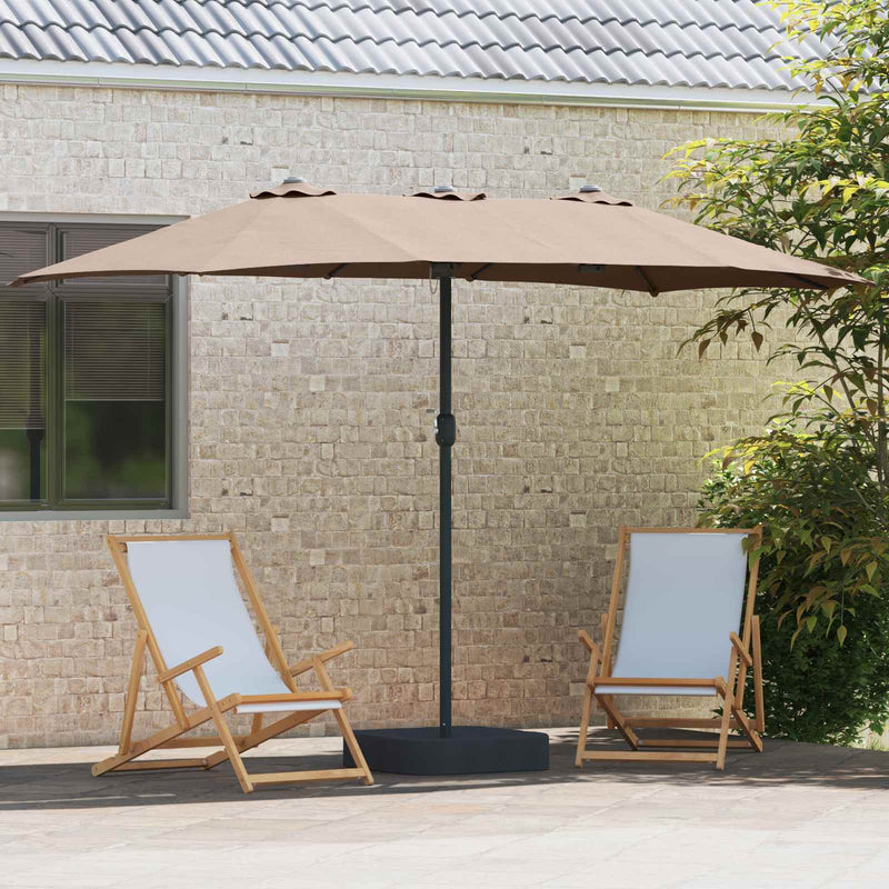 Chargez l'image dans la visionneuse de la galerie, Vidaxl tuinparasol taupe 385 x 209 x 244 cm polyester

