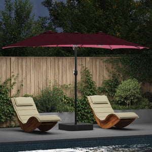 Vidaxl tuinparasol bordeaux rood 385 x 209 x 244 cm polyester