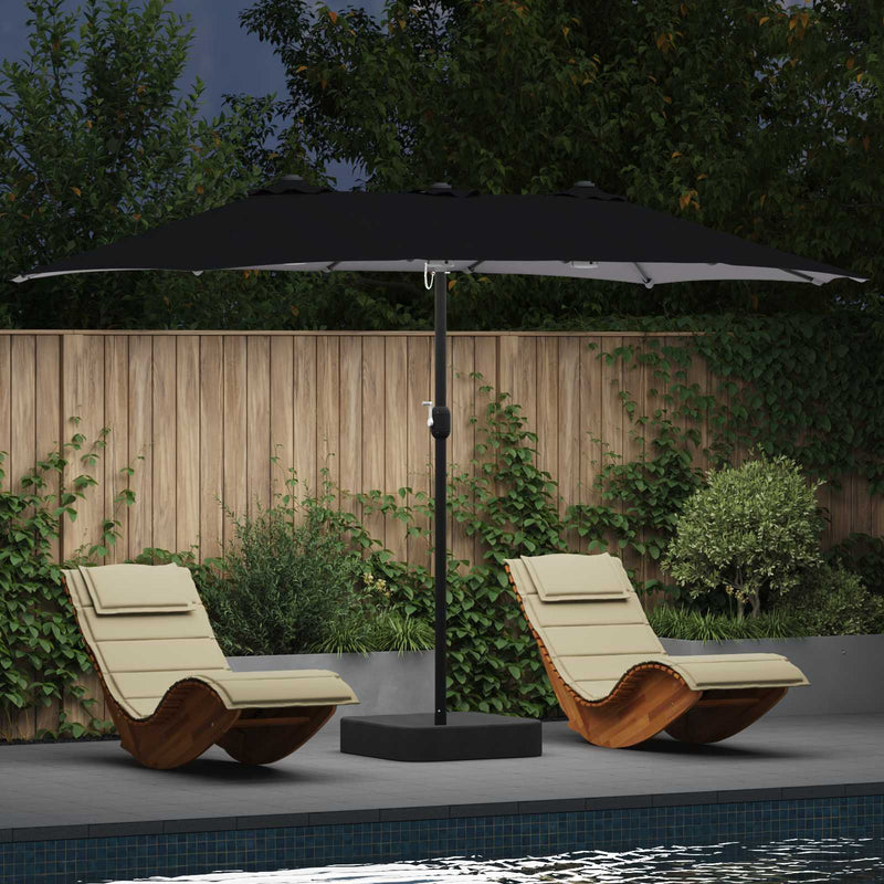 Chargez l'image dans la visionneuse de la galerie, Vidaxl tuinparasol zwart 385 x 209 x 244 cm polyester
