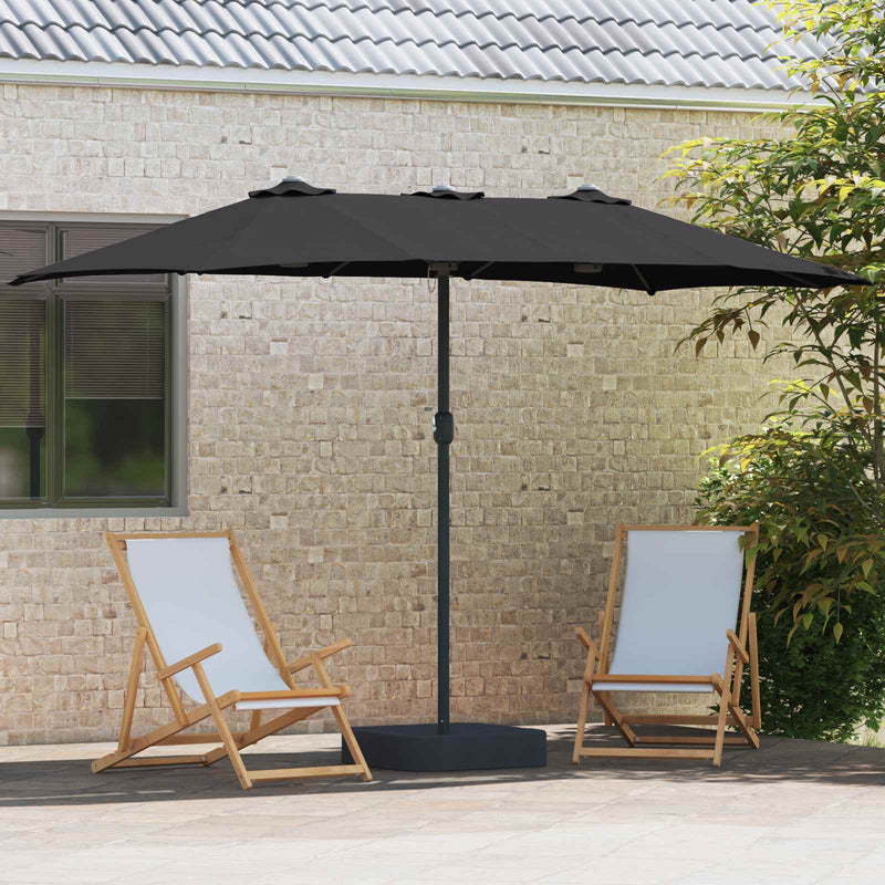 Chargez l'image dans la visionneuse de la galerie, Vidaxl tuinparasol zwart 385 x 209 x 244 cm polyester

