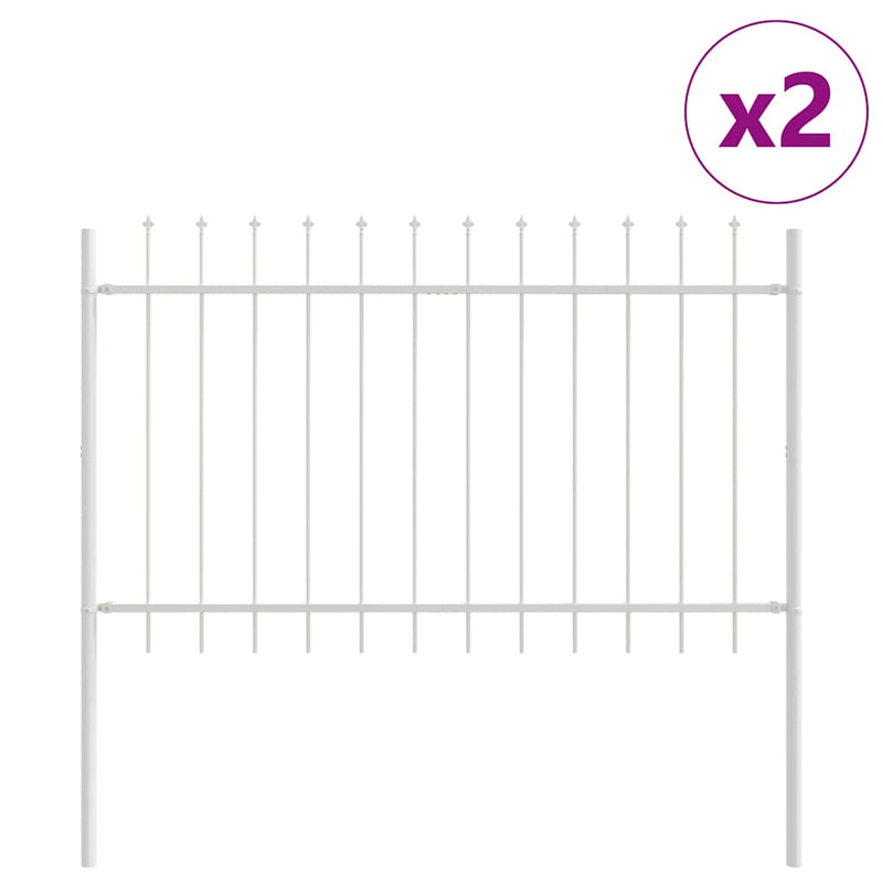 Afbeelding laden in galerijviewer, Vidaxl tuinhek 2 pcs wit 3,4 x 1 m poedercoating staal
