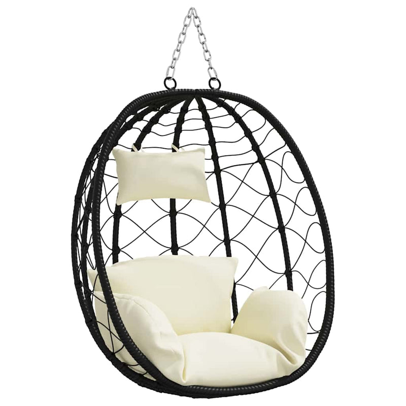ギャラリービューアに画像をロードする, Vidaxl hangende ei-stoel crèmewit 91,5 x 60 x 110 cm poly rattan
