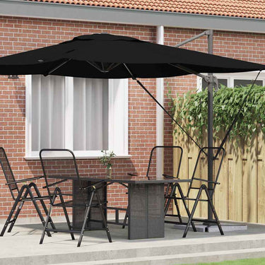 Vidaxl roma parasol zwart 286 x 284 x 265 cm aluminium en polyester