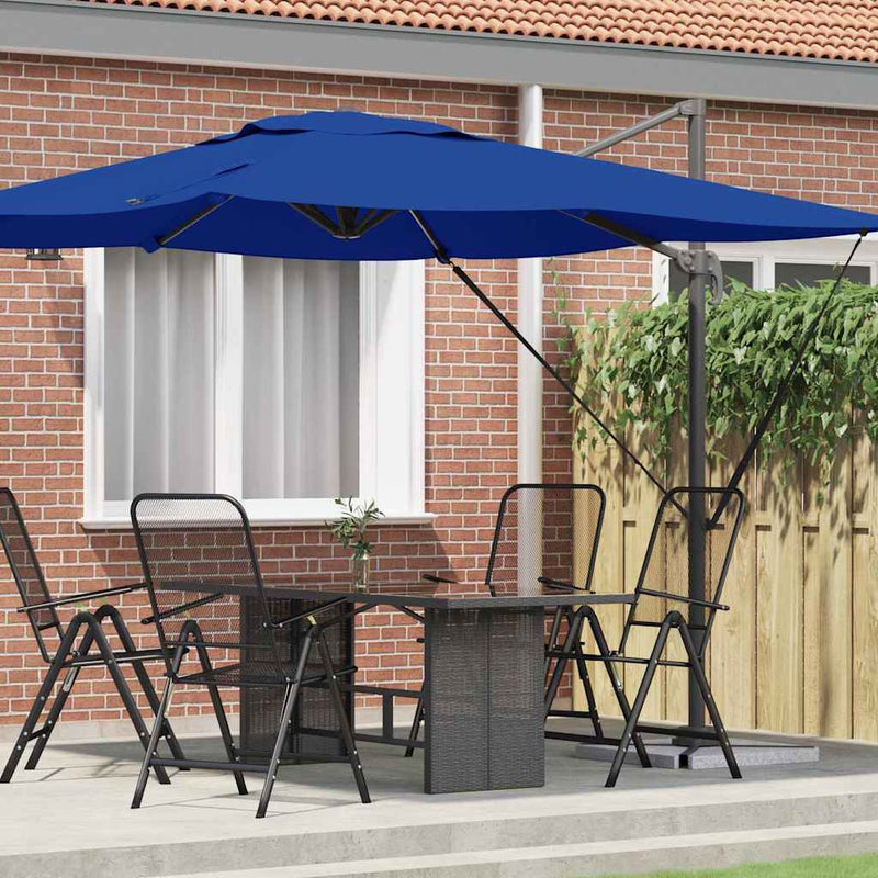 ギャラリービューアに画像をロードする, Vidaxl roma parasol blauw 286 x 284 x 265 cm aluminium en polyester
