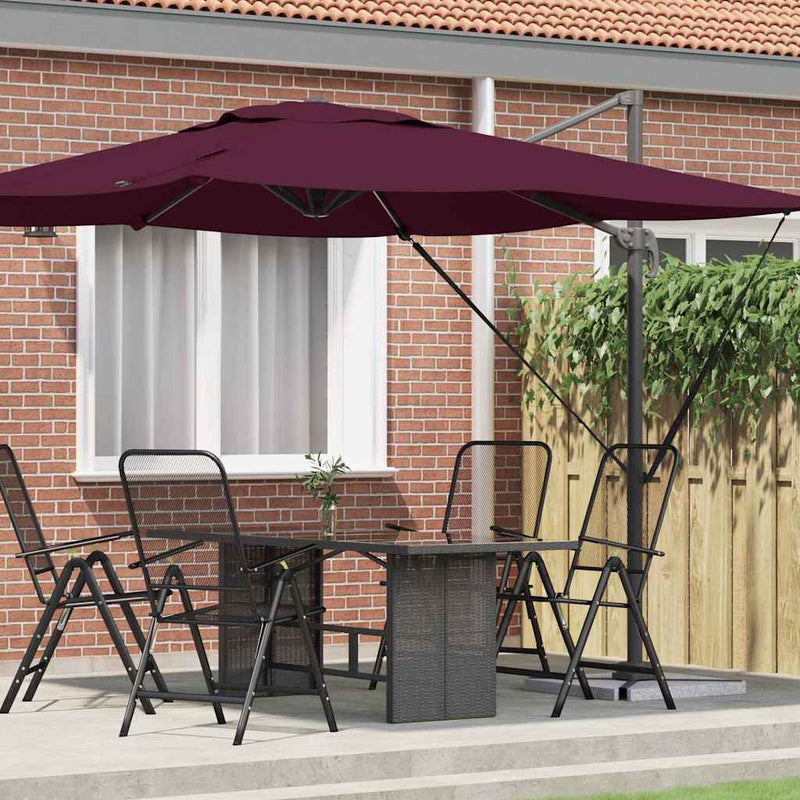 ギャラリービューアに画像をロードする, Vidaxl roma parasol rood 286 x 284 x 265 cm aluminium en polyester
