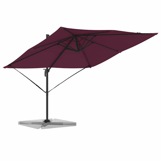Vidaxl roma parasol rood 286 x 284 x 265 cm aluminium en polyester