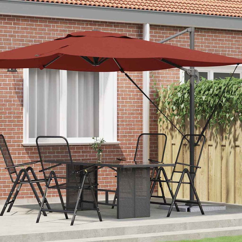 ギャラリービューアに画像をロードする, Vidaxl roma parasol rood 286 x 284 x 265 cm aluminium en polyester
