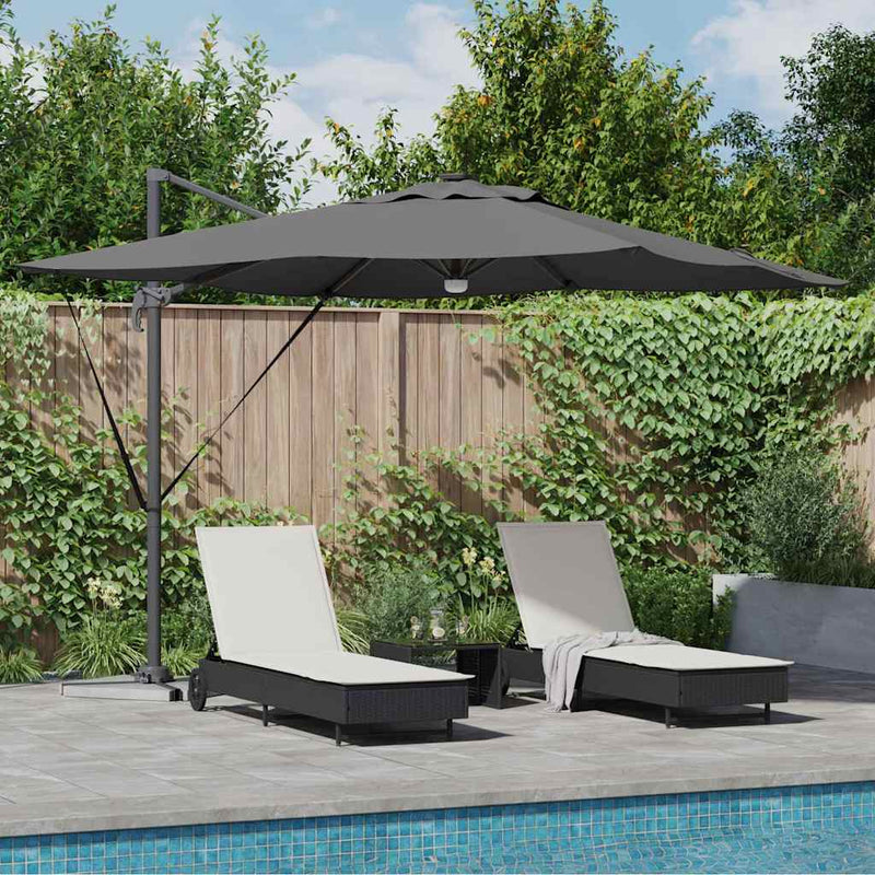 ギャラリービューアに画像をロードする, Vidaxl roma parasol met led-striplichten antraciet 286 x 284 x 270 cm
