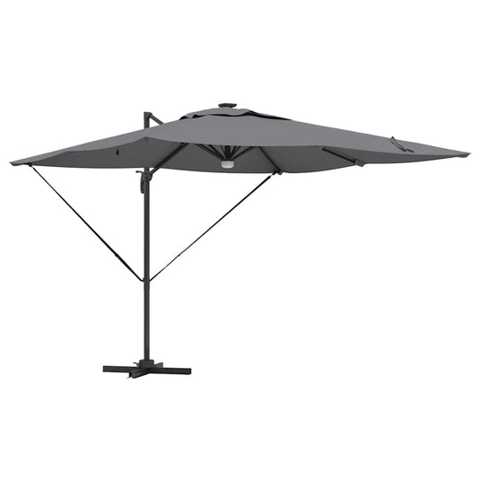 Vidaxl roma parasol met led-striplichten antraciet 286 x 284 x 270 cm
