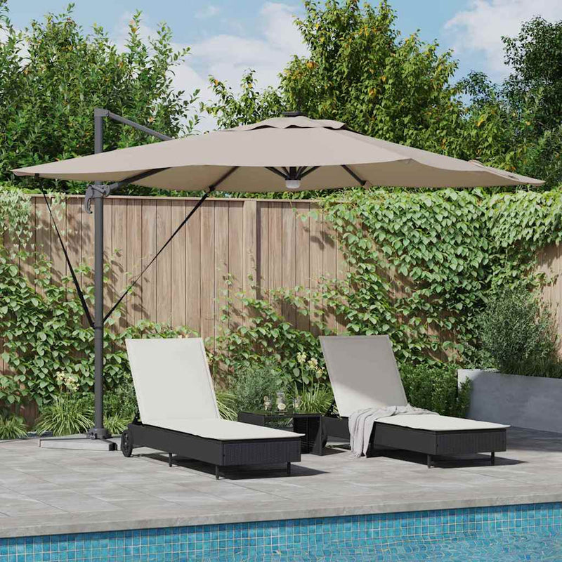 ギャラリービューアに画像をロードする, Vidaxl roma parasol taupe 286 x 284 x 270 cm aluminium en polyester
