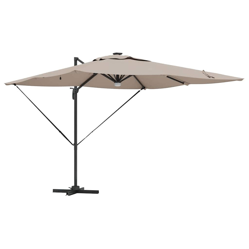 ギャラリービューアに画像をロードする, Vidaxl roma parasol taupe 286 x 284 x 270 cm aluminium en polyester
