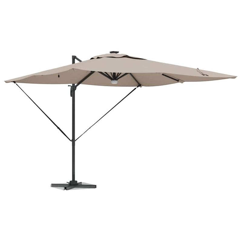 ギャラリービューアに画像をロードする, Vidaxl roma parasol taupe 286 x 284 x 270 cm aluminium en polyester
