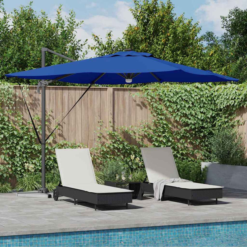 ギャラリービューアに画像をロードする, Vidaxl roma parasol blauw 286 x 284 x 270 cm aluminium en polyester
