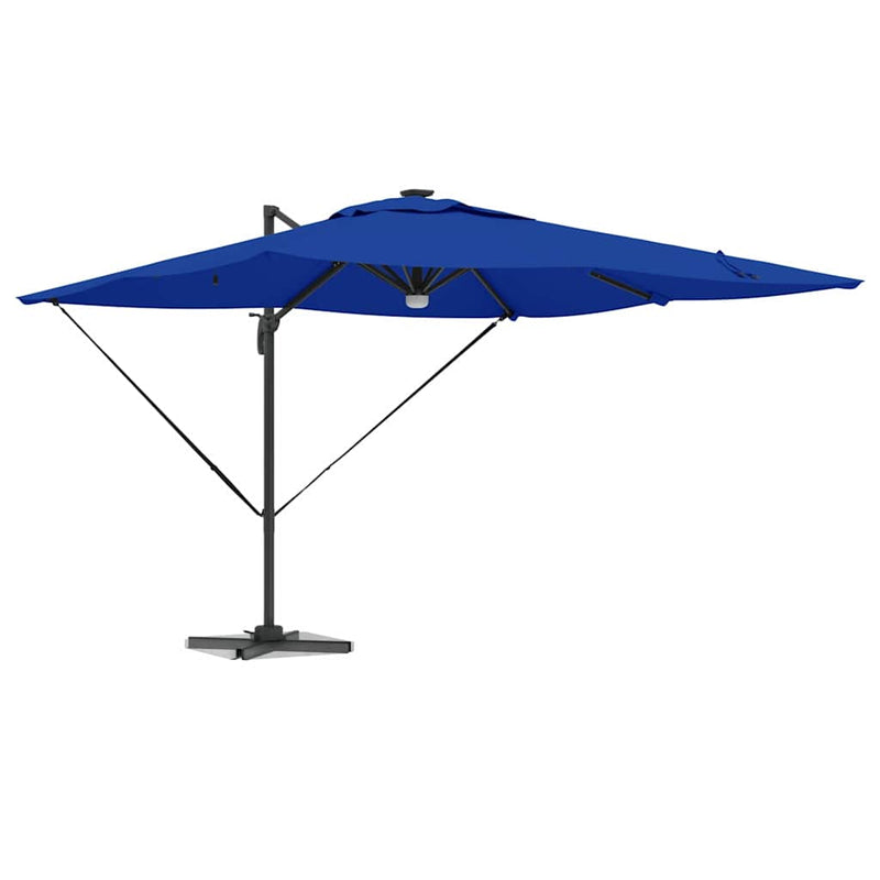ギャラリービューアに画像をロードする, Vidaxl roma parasol blauw 286 x 284 x 270 cm aluminium en polyester
