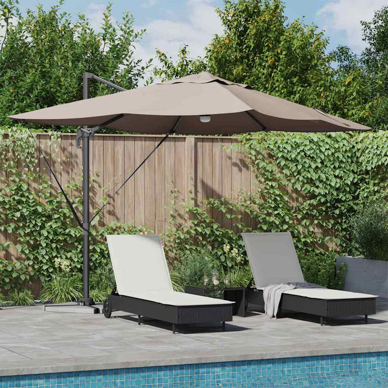 Chargez l'image dans la visionneuse de la galerie, Vidaxl parasol taupe 351 x 250 x 253 cm polyester en aluminium
