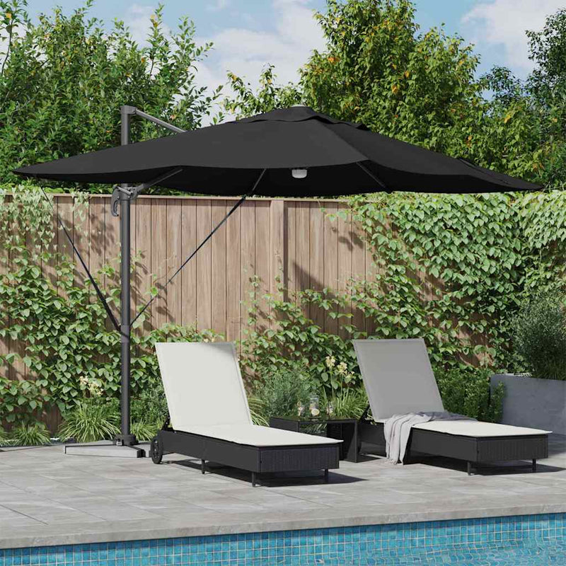 ギャラリービューアに画像をロードする, Vidaxl parasol zwart 351 x 250 x 253 cm polyester en aluminium
