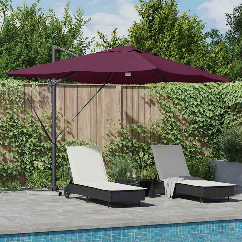 ギャラリービューアに画像をロードする, Vidaxl parasol bordeaux rood 351 x 250 x 253 cm polyester en aluminium
