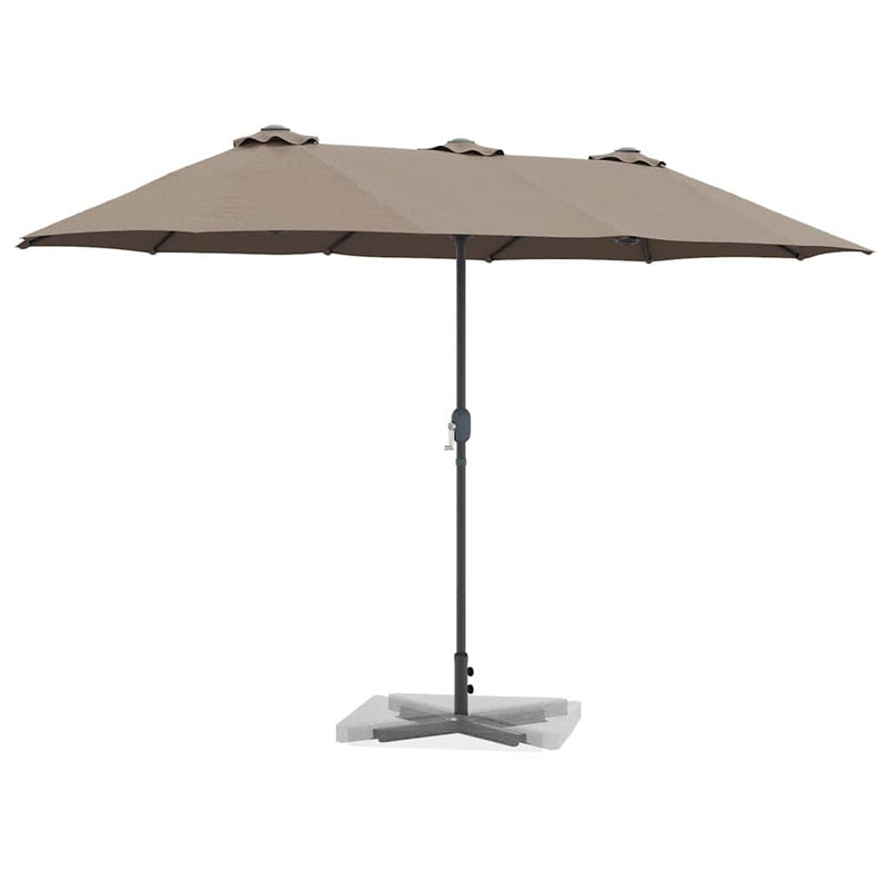 Afbeelding laden in galerijviewer, Vidaxl tuinparasol taupe 370 x 197 x 239 cm polyester en aluminium
