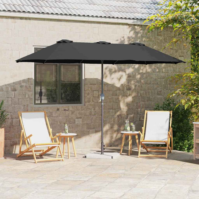 Afbeelding laden in galerijviewer, Vidaxl tuinparasol zwart 370 x 197 x 239 cm polyester en aluminium
