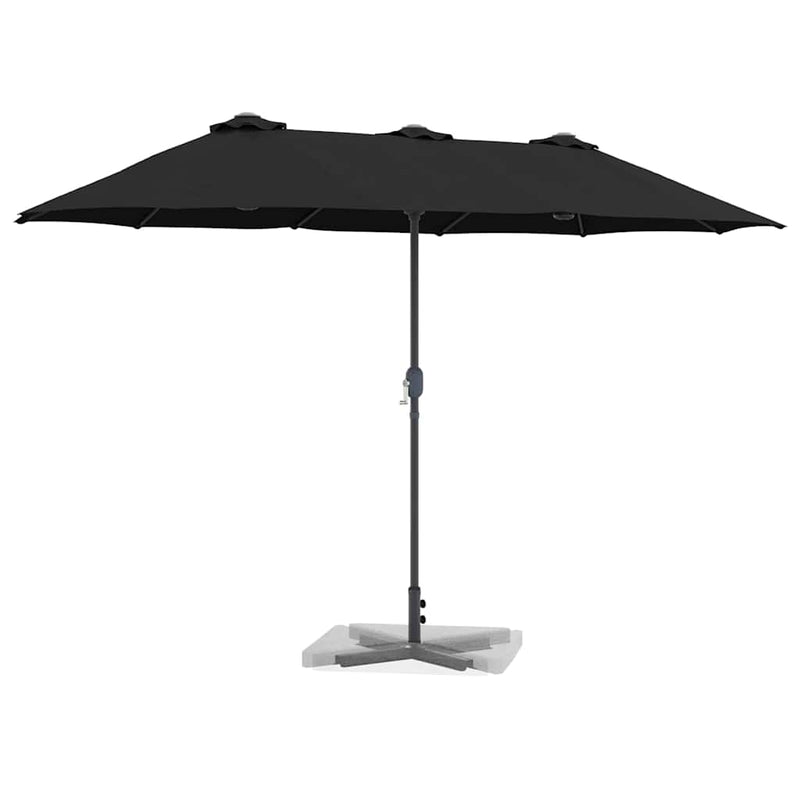 Afbeelding laden in galerijviewer, Vidaxl tuinparasol zwart 370 x 197 x 239 cm polyester en aluminium
