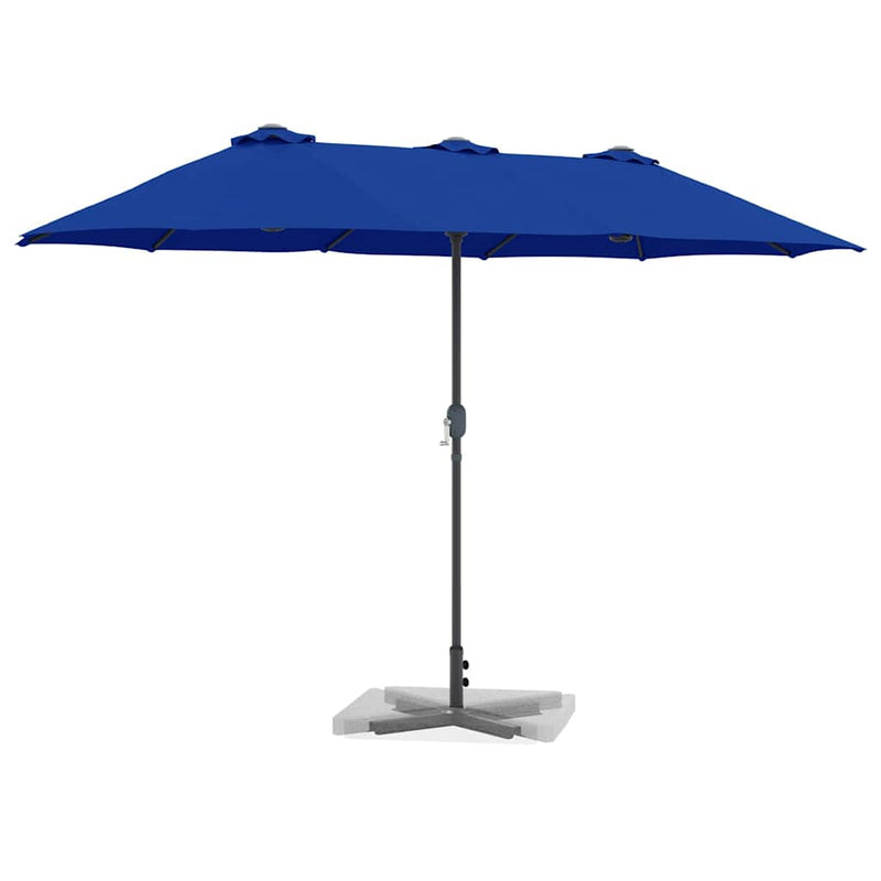 Afbeelding laden in galerijviewer, Vidaxl tuinparasol azurblauw 370 x 197 x 239 cm polyester en aluminium
