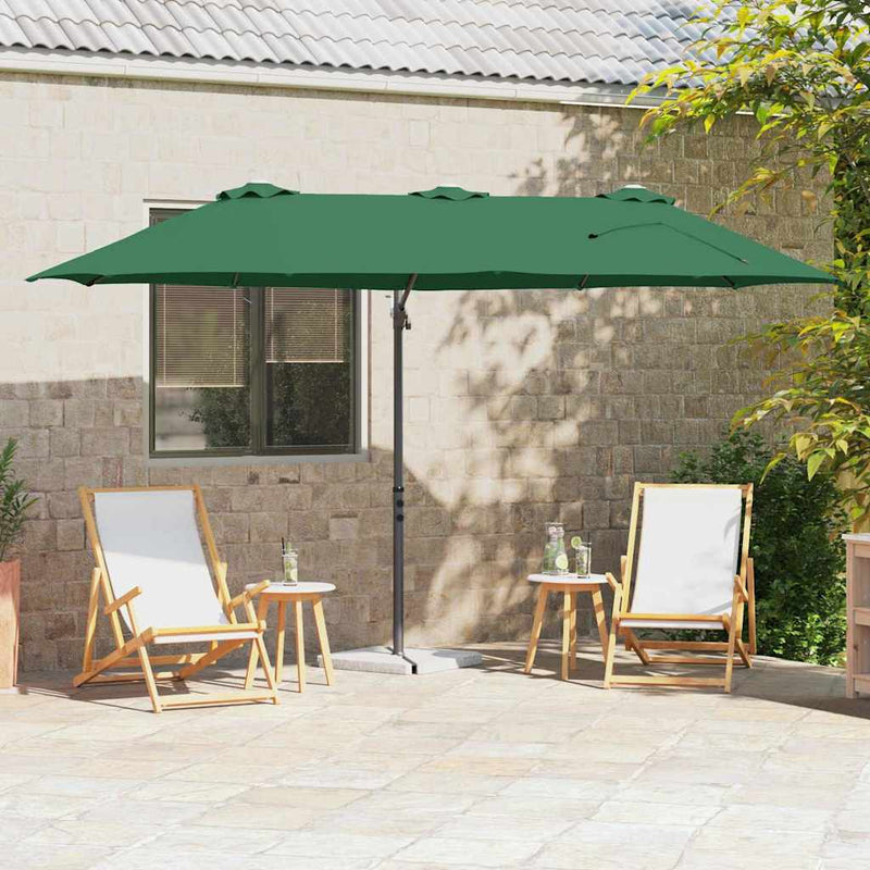 Afbeelding laden in galerijviewer, Vidaxl parasol groen 372 x 198 x 243 cm polyester en aluminium
