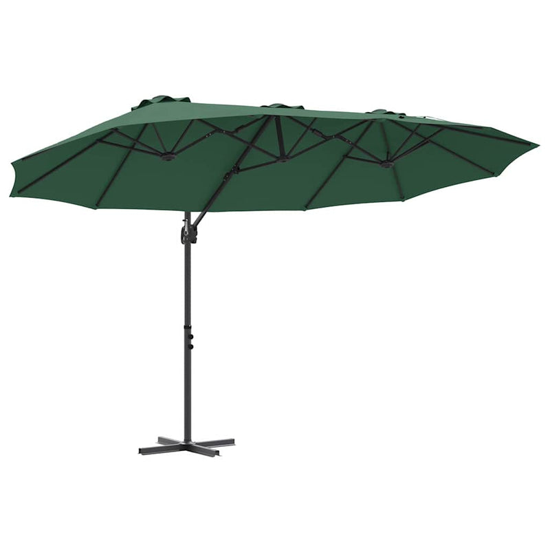 Afbeelding laden in galerijviewer, Vidaxl parasol groen 372 x 198 x 243 cm polyester en aluminium
