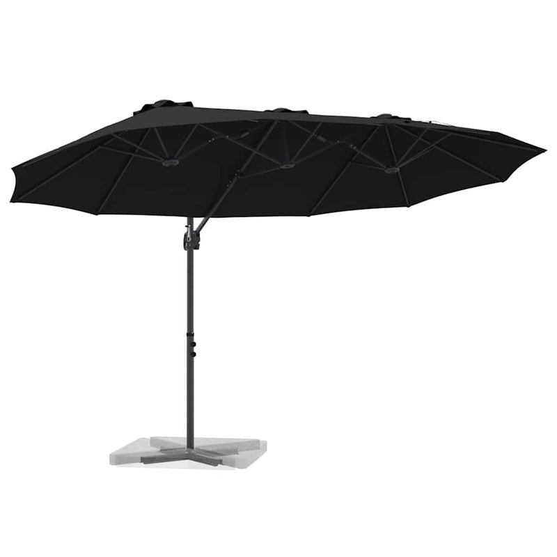 Afbeelding laden in galerijviewer, Vidaxl parasol zwart 372 x 198 x 243 cm polyester en aluminium
