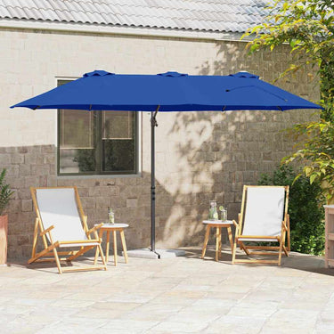 Vidaxl parasol azurblauw 372 x 198 x 243 cm polyester en aluminium