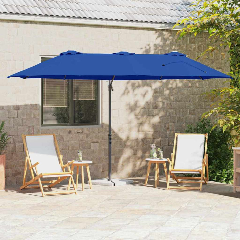 Chargez l'image dans la visionneuse de la galerie, Vidaxl parasol azurblauw 372 x 198 x 243 cm polyester en aluminium
