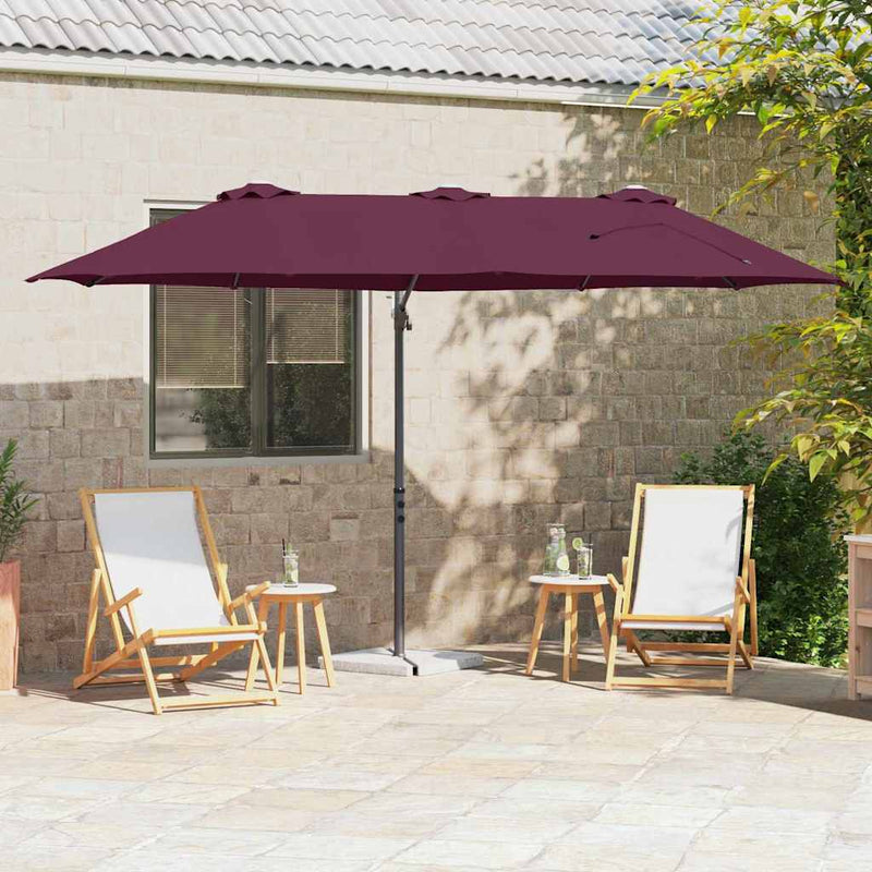 Afbeelding laden in galerijviewer, Vidaxl parasol bordeaux rood 372 x 198 x 243 cm polyester en aluminium
