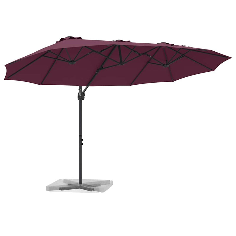 Afbeelding laden in galerijviewer, Vidaxl parasol bordeaux rood 372 x 198 x 243 cm polyester en aluminium
