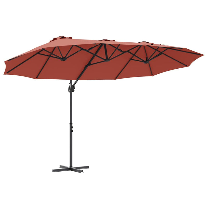 Chargez l'image dans la visionneuse de la galerie, Vidaxl parasol terracotta 372 x 198 x 243 cm polyester en aluminium
