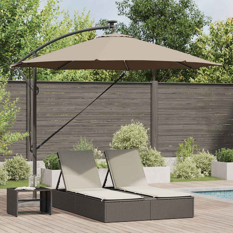 Afbeelding laden in galerijviewer, Vidaxl parasol taupe 294 x 294 x 248 cm polyester en aluminium
